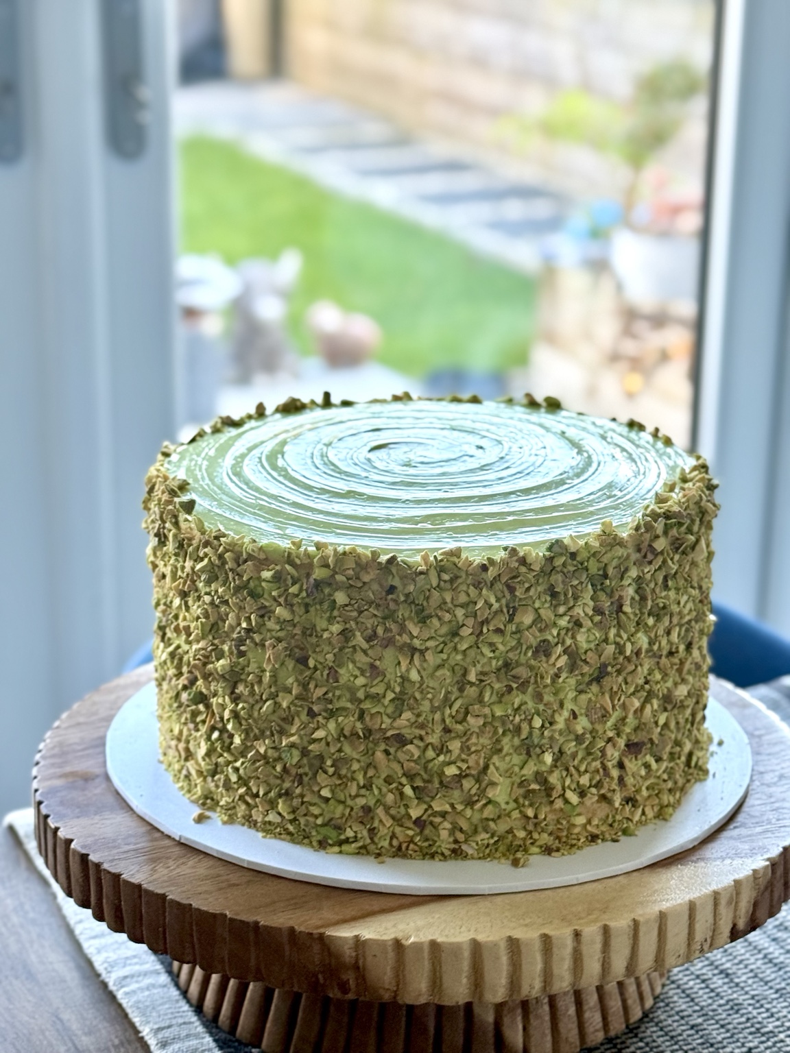 Pistachio Sans Rival cake